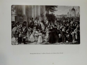 Alter Druck von 1941 - Einzug Kaiser Franz I. in Wien. Gemälde von Johann Peter Krafft - alter Druck